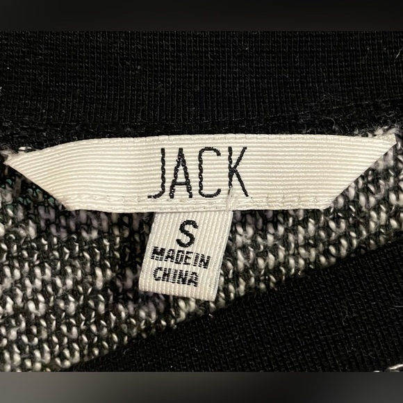 Jack by BB Dakota Black & White Textured Knit Sweater Small Side Zip Long Sleeve - Picture 5 of 8